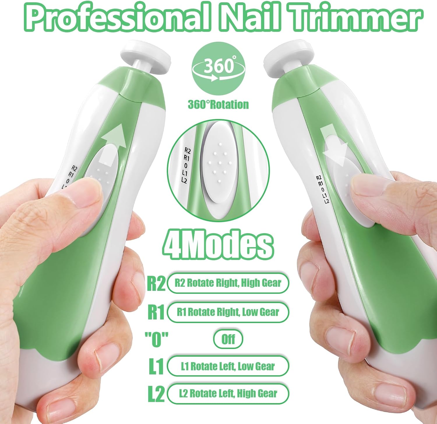 Elektrische baby nageltrimmer | 6-in-1 nagelvijl & manicure set voor baby en volwassenen