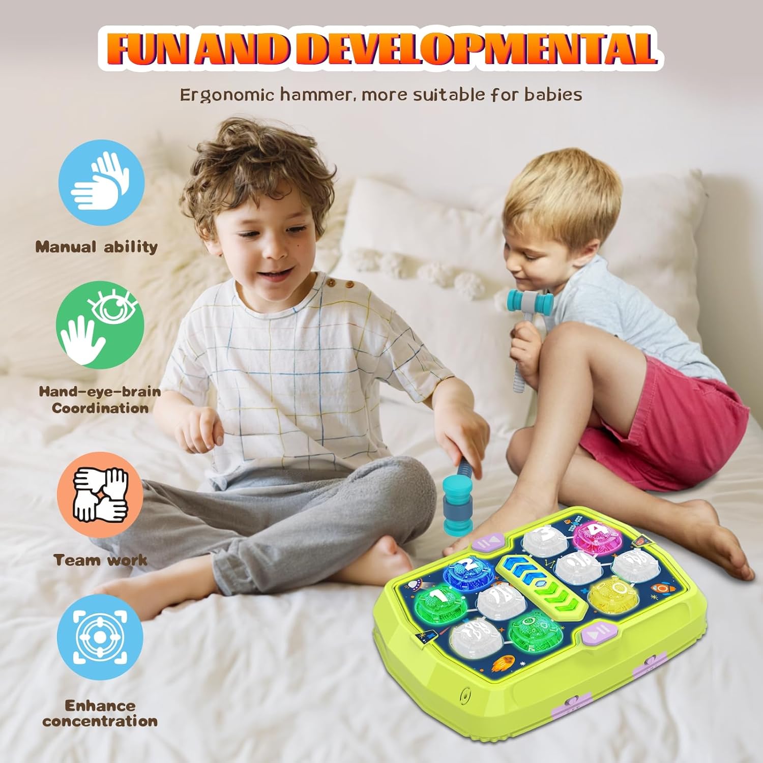 Hamerspeelgoed voor Kinderen 3-6 Jaar | Educatief Speelgoed met Licht en Geluid | Hand-Oogcoördinatie Ontwikkeling