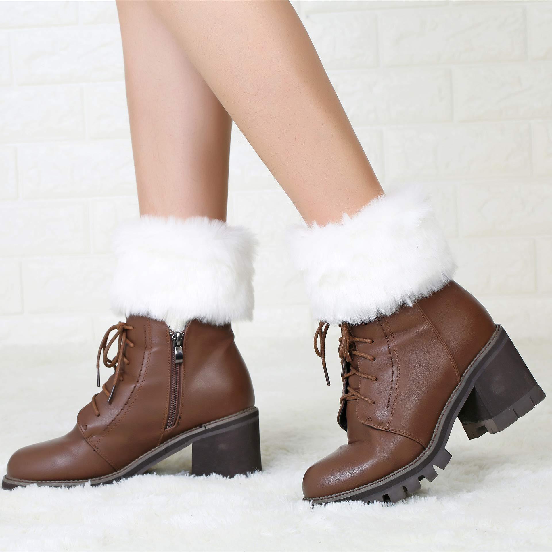 Dames Faux Fur Boot Cuffs | Gebreide Korte Boot Covers met Polyesterblend | Winter Boot Sokken voor Meisjes