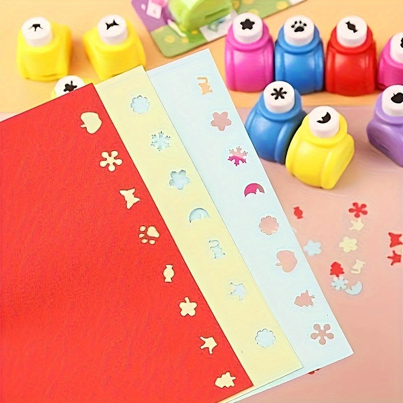 12-delige Mini Ponsen Set – DIY Gereedschap voor Scrapbooking, Kaarten & Creatieve Decoratie