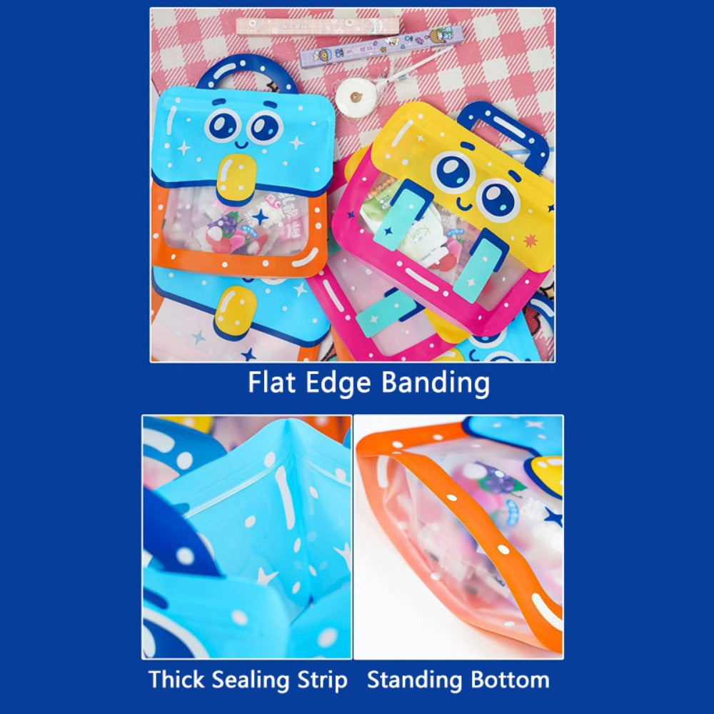 30 Stuks Cartoon Traktatiezakjes met Handvat | Herbruikbare Ziplock Cadeauzakken – Voor Feestjes & Kleine Geschenken