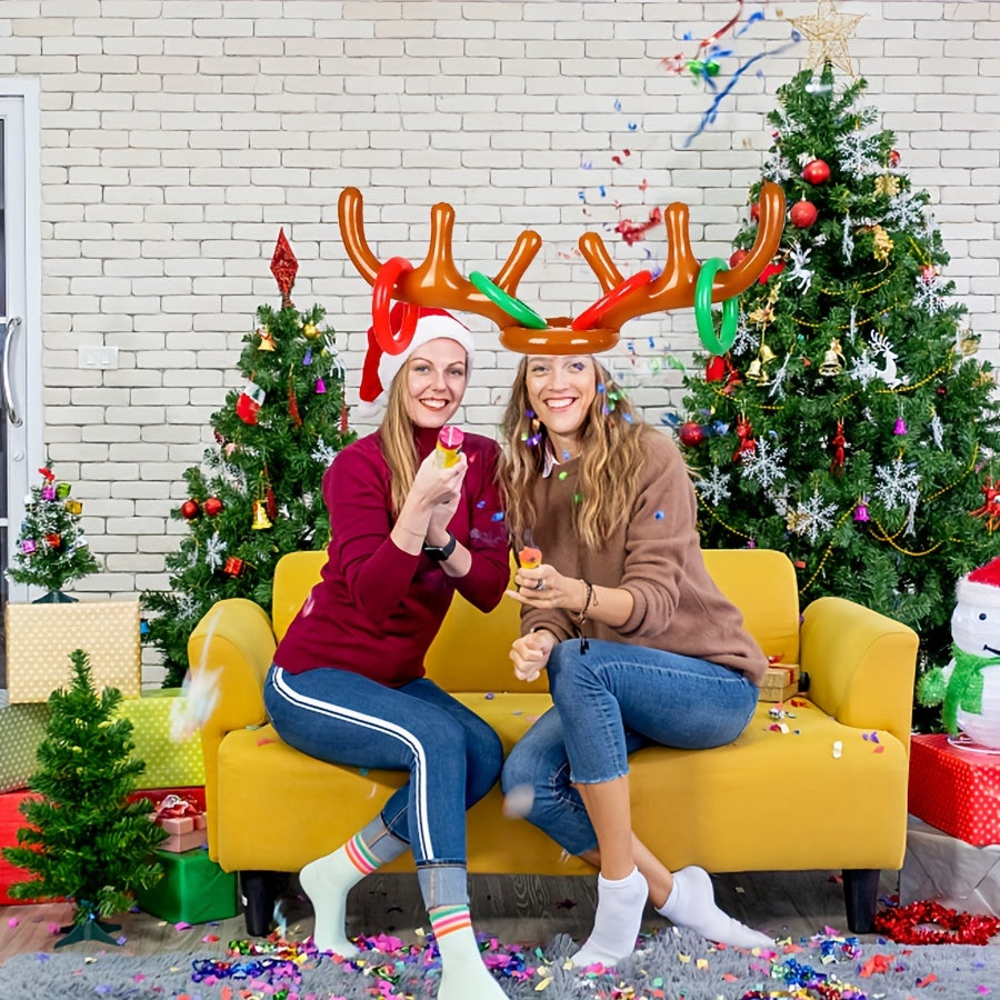 2 Sets Opblaasbare Hertensporen Spel | Opblaasbare Hert Antlers en Ring Werpen | Geschikt voor Gezinsfeestjes