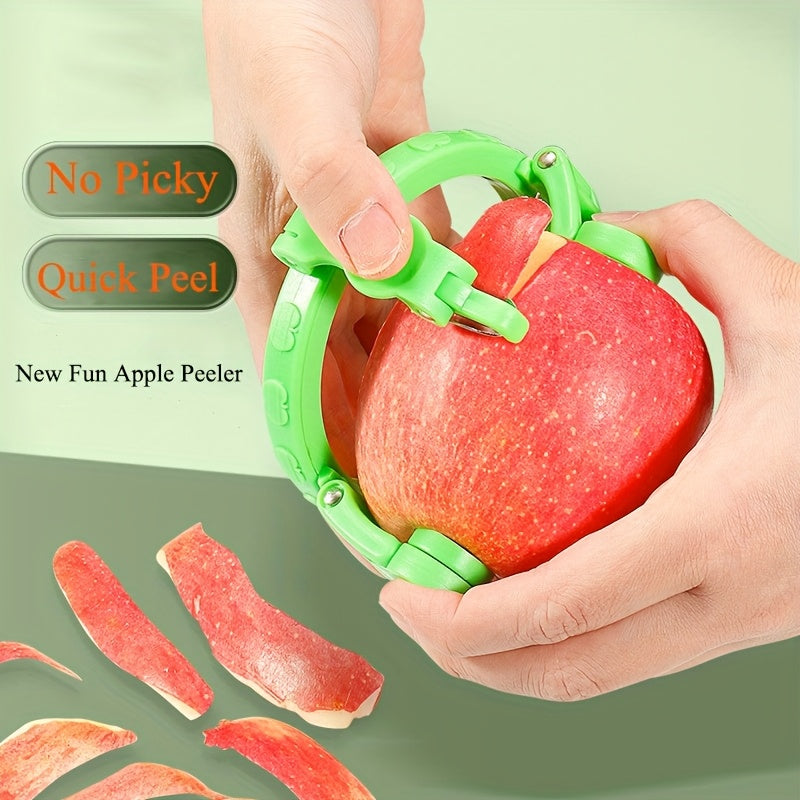 1pc RZSYZH Creative Fruit Peeler - 304 Stainless Steel Quick Peel Design, Ergonomic Handle for Apples, Potatoes & More - Fun Kitchen Gadget for Home Use, Compact Kitchen Tool, Durable Kitchenware