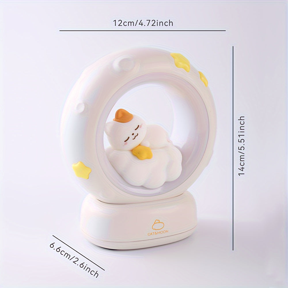 Slaapkat LED Nachtlampje |  USB Tafellamp met Tap Dimmer voor Slaapkamerdecor