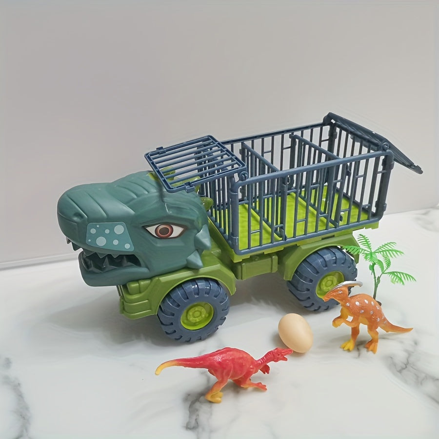10.4-inch Dinosaurus Bouwvoertuig Speelgoed | Handmatig Duwbaar ABS Speelgoed | Weerbestendige Graafmachine/Kraan/Kiepwagen | Cadeau voor Jongens