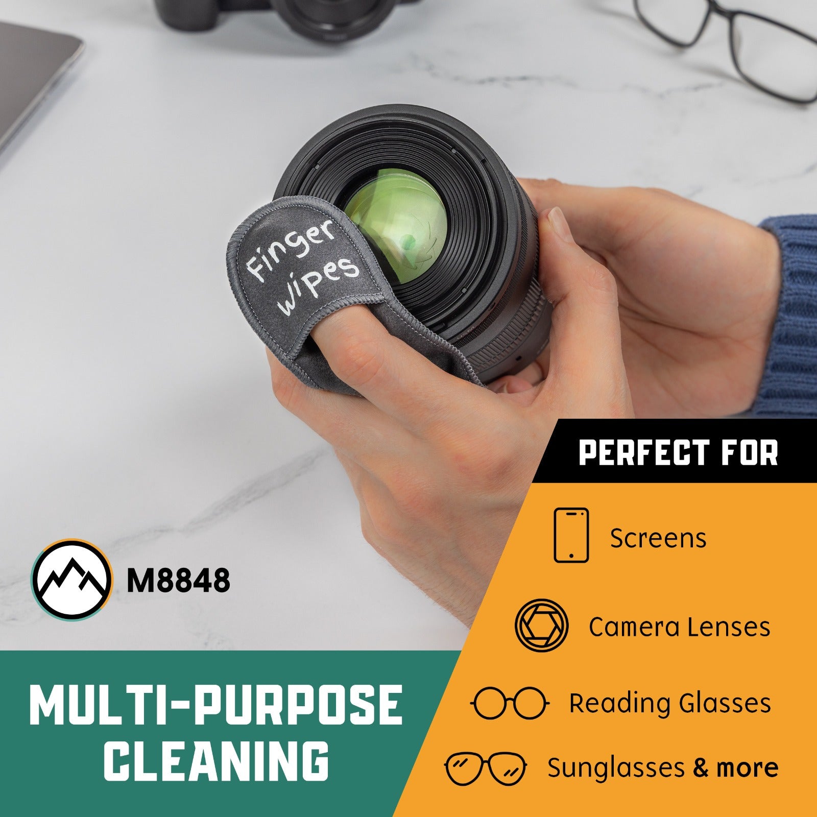 Set de 6 Chiffons de Nettoyage Réutilisables en Microfibre pour Lunettes - Nettoyeur d'Objectifs et Écrans