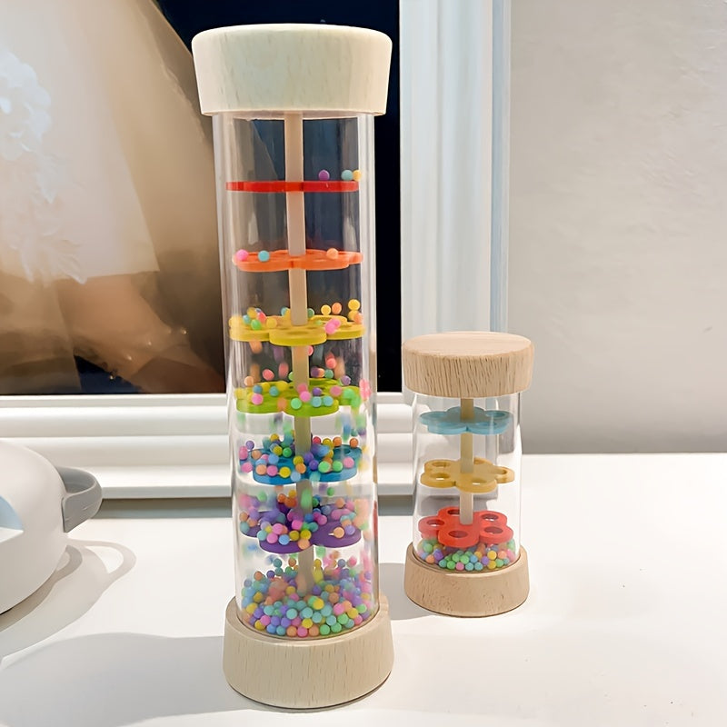 Houten Regenbuis | 3-Delige Muzikale Regenstick | Educatief Muziekspeelgoed voor Peuters | Interactief Sensorisch Spel | Duurzaam en Kleurrijk Ontwerp voor Kinderen