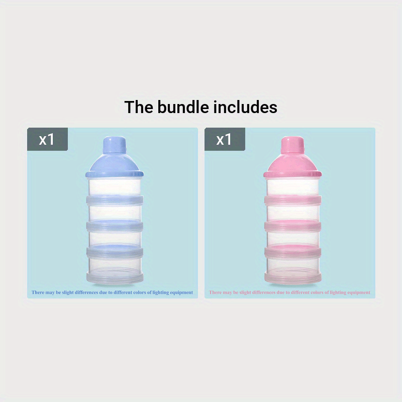 Draagbare Melkpoederdispenser | 4 Lagen Melkpoeder Container Snack Organizer voor Babyvoeding en Reizen