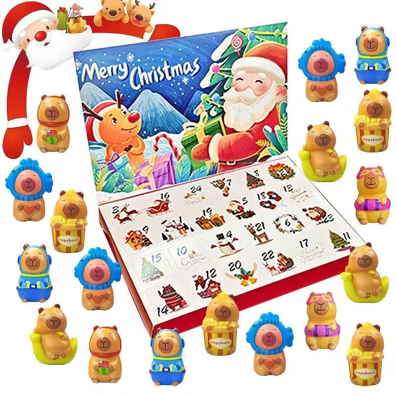 Capibara Adventskalender 2025 met 24 Verrassingen - Aftelkalender Speelgoed voor Jongens en Meisjes - Kerst Cadeau voor Kinderen