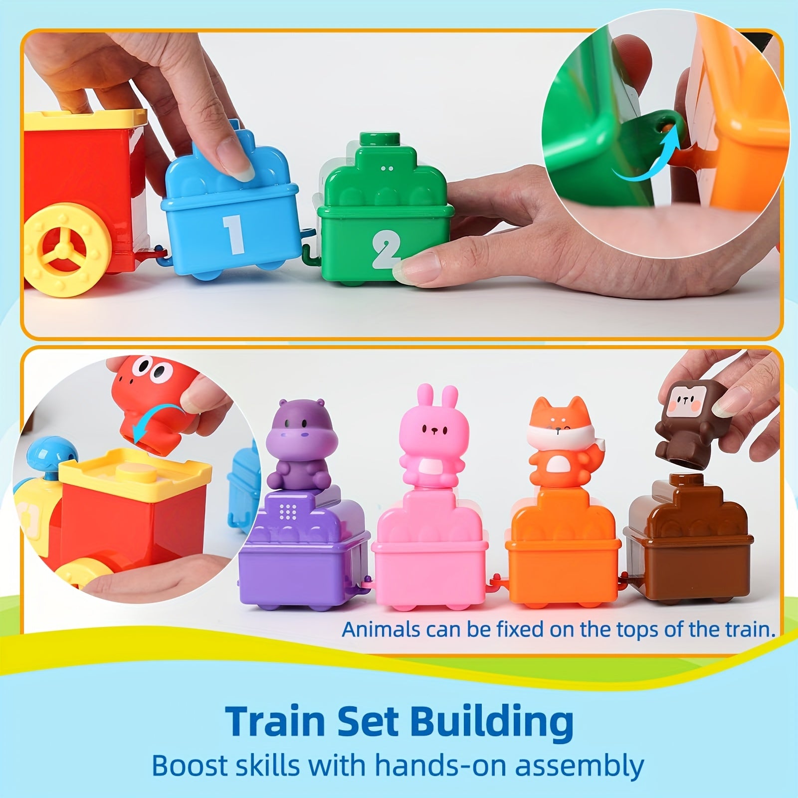 10x Trein Koppelspeelgoed | Educatief Nummers Herkennen | Ouder-Kind Activiteit