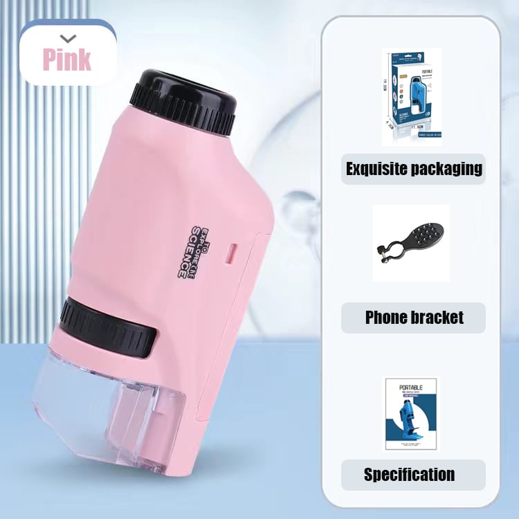 Draagbare Zakmicroscoop voor Kinderen | Educatief Wetenschappelijk Speelgoed