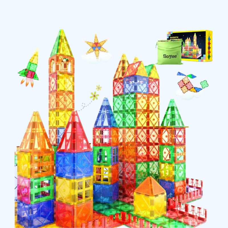 Magnetische Tegelblokken Montessori Speelgoed | Sensorisch Bouw- en Leerspeelgoed voor Peuters, Educatief Speelgoed voor Kinderen van 3 tot 8 jaar
