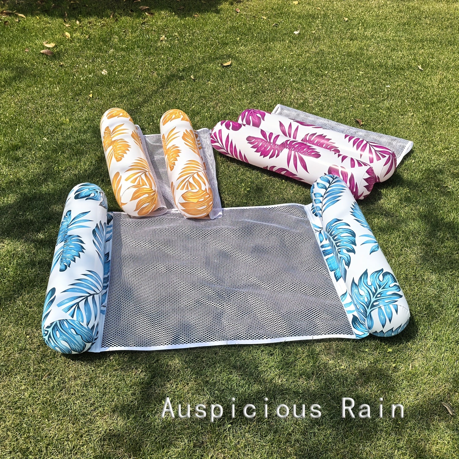 3-delige Set Luxe Opblaasbare Zwembadbedden voor Volwassenen – 4-in-1 Hangmat met Hoofdkussen & Bekerhouder | PVC Waterbed voor Zwembad, Meer, Strand & Ontspanning