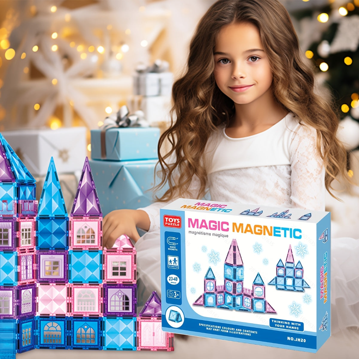 Frozen Magnetische Bouwset | Magnetische Tegels & Kasteel Blokken – Creatief Educatief Speelgoed voor Meisjes