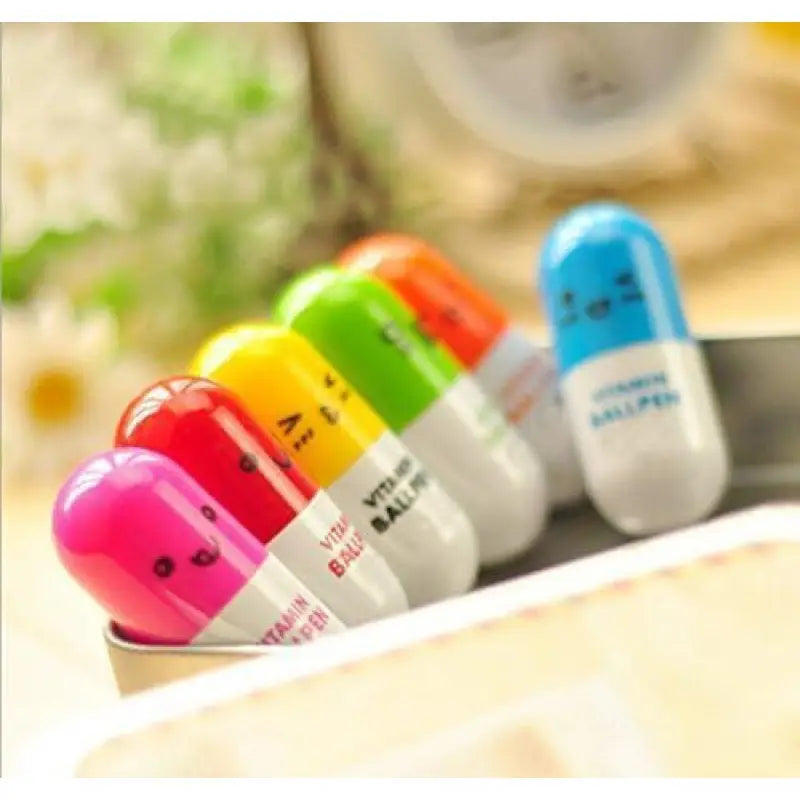 Novelty Vitamin Balpen | Inklapbare Cartoon Expressie Pen | Grappig Schrijfcadeau