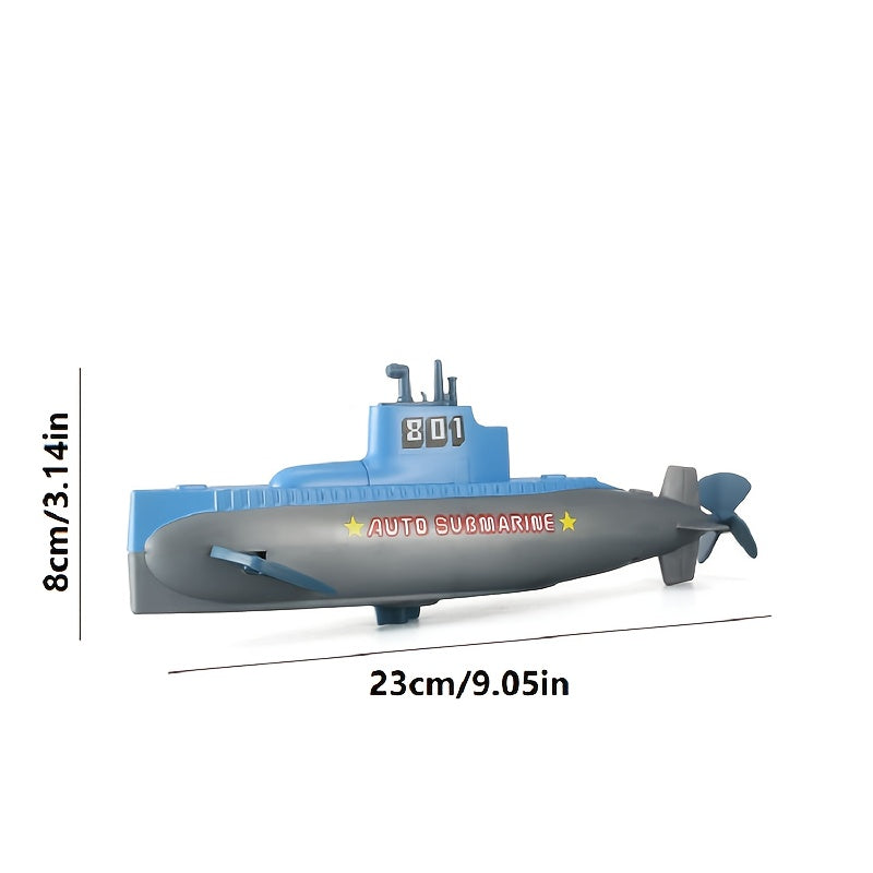 Waterspeelgoed Onderzeeër Blauw en Grijs – Met Rode Zeester en Nummerontwerp – Voor Zwembad en Strandplezier