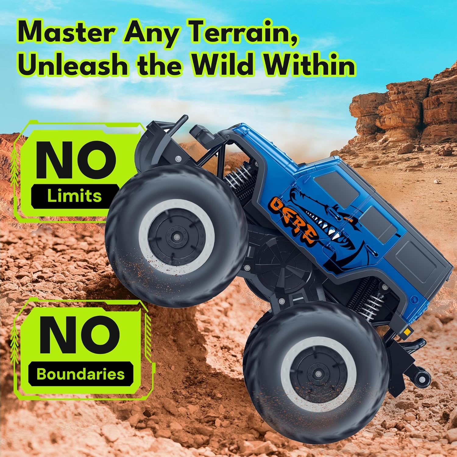 RC Monstertruck 1:16 | 4WD Waterdicht Offroad Auto Speelgoed Jongens 6-12 Jaar