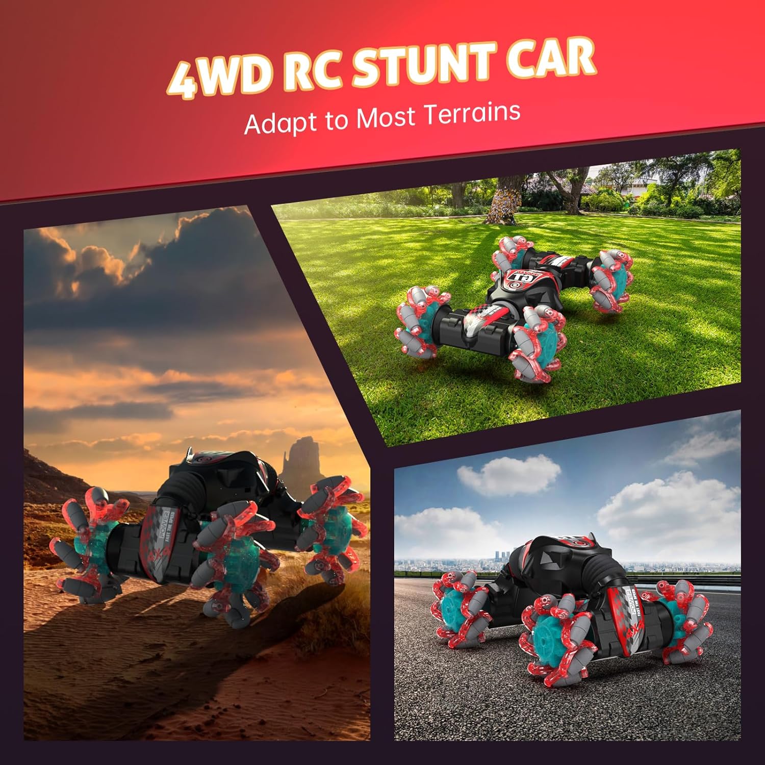 Gebaar Gestuurde RC Stuntauto | 360° Draaiende 4WD Twist Auto | Afstandsbediening Speelgoed met Licht en Muziek | Kinderen 6+ | Cadeau Ideeën