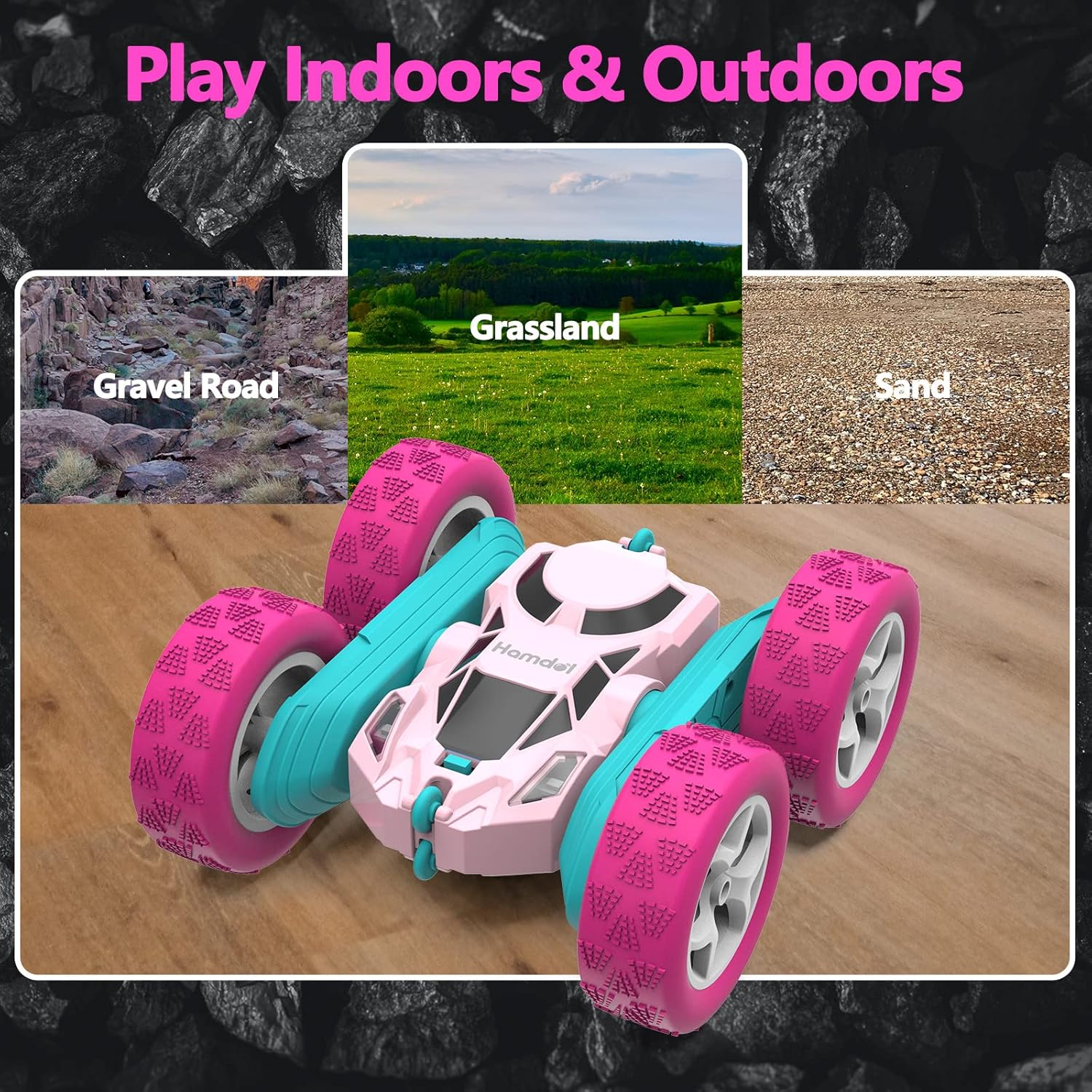 RC Stuntauto Kinderen 360° Rotatie – 4WD Dubbelzijdige Afstandsbediening Racewagen met LED Verlichting – Oplaadbaar Speelgoed Jongens Meisjes 6-12 Jaar