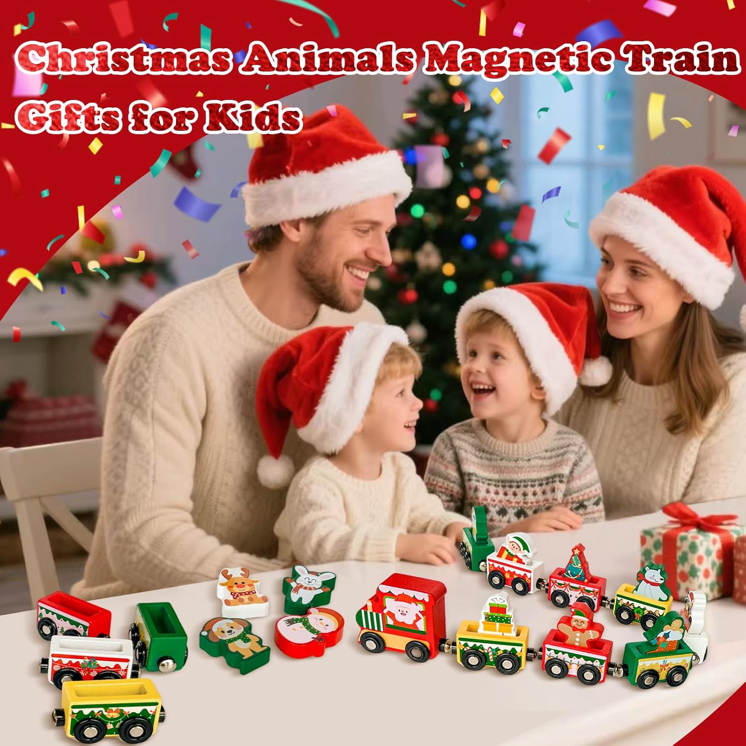 Adventskalender 2025 | Magnetische houten trein 24 dagen