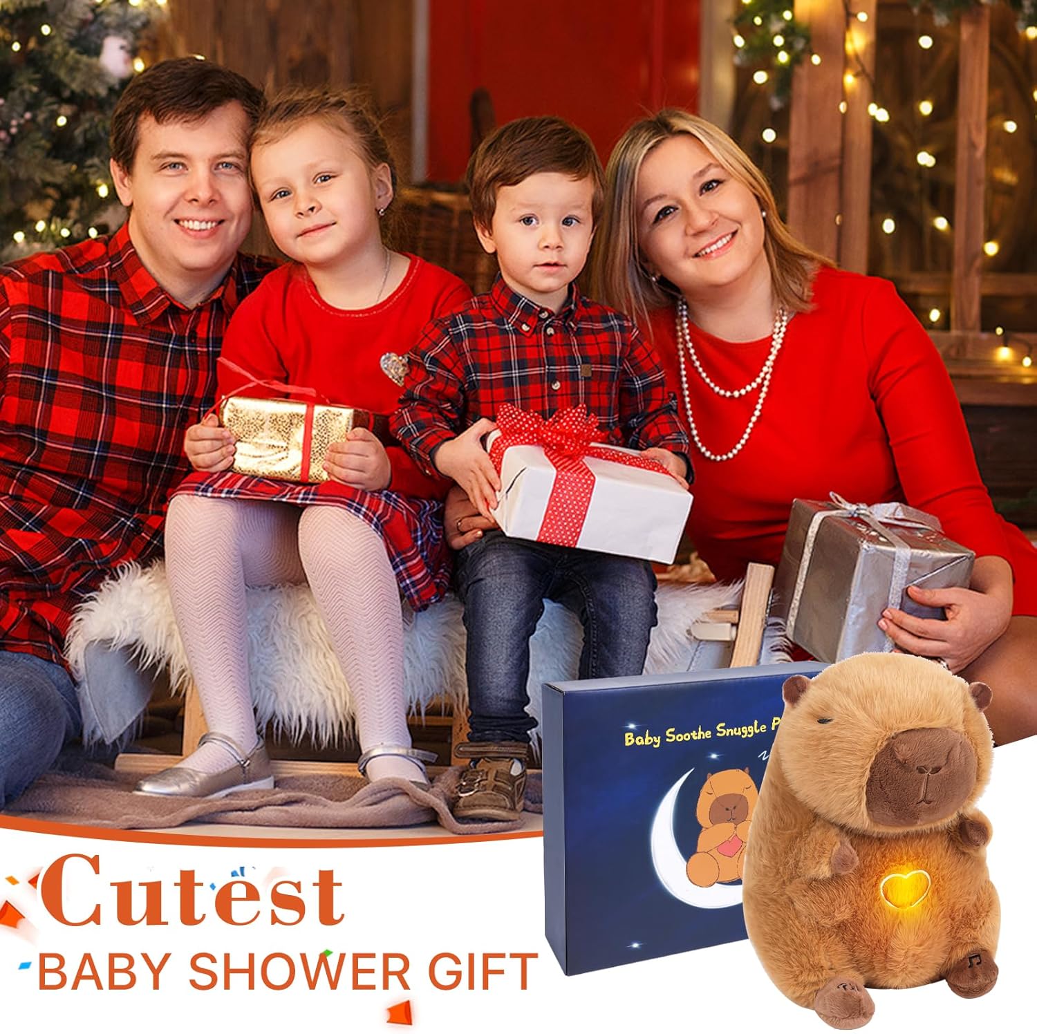 Soothe Snuggle Capybara Knuffel | Ademend Pluche Voor Angstverlichting | Realistische Beweging & Licht Muziek | Voor Kinderen en Volwassenen