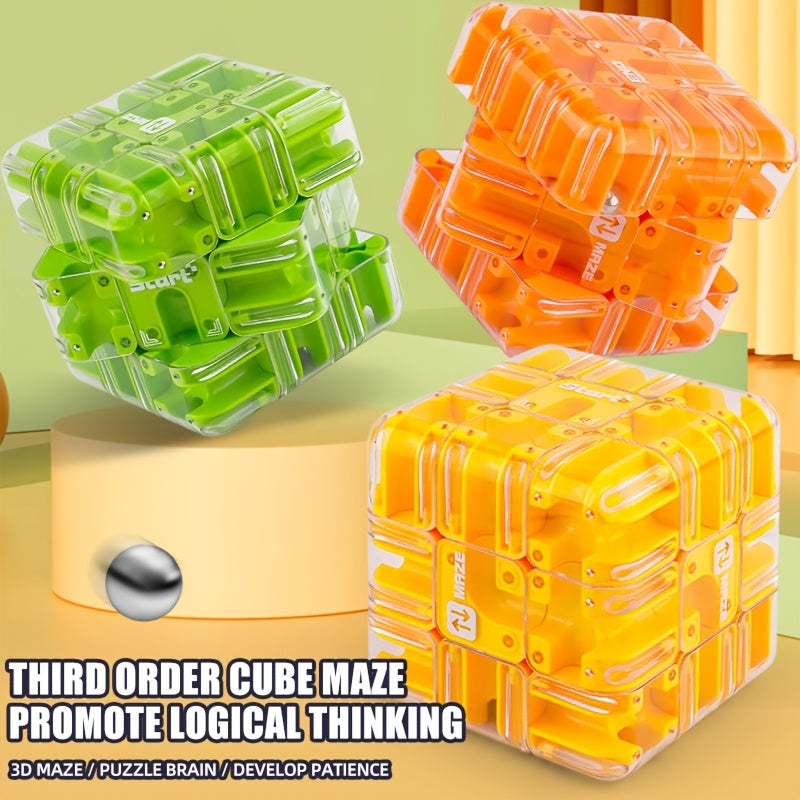3D Doolhof Puzzelkubus voor Jongeren en Volwassenen - Uitdagende Breinbreker en Geduldspel voor Kinderen - Ideaal als Reisspel en tegen Stress en Verveling