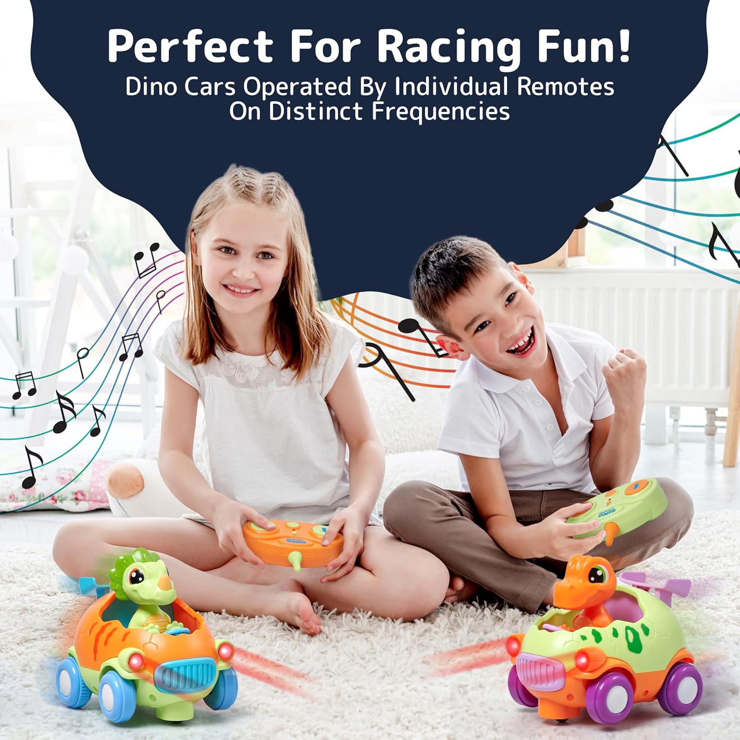 Cartoon RC Auto 2-Pack | Politie & Raceauto, Afstandsbediening Speelgoed Peuters