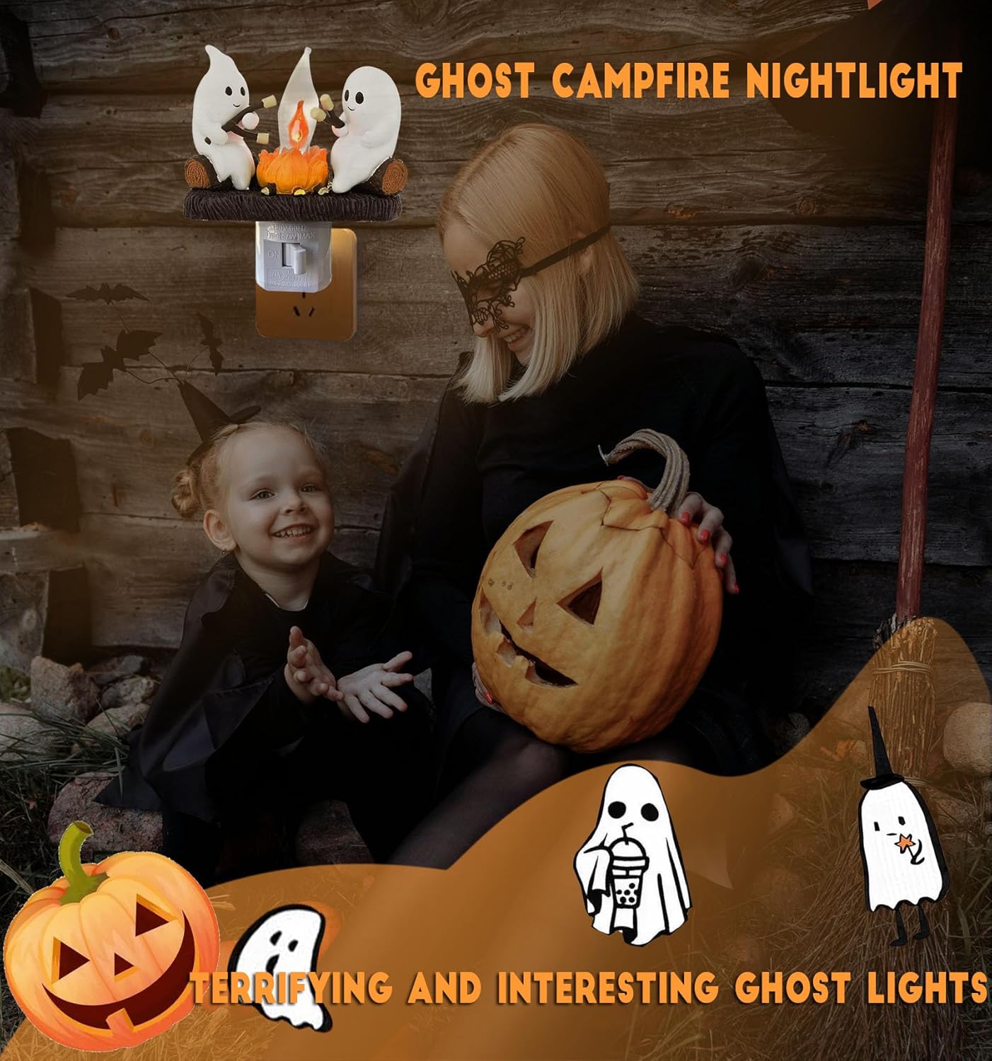 Spook kampvuur nachtlampje | Flikkerend Halloween lampje