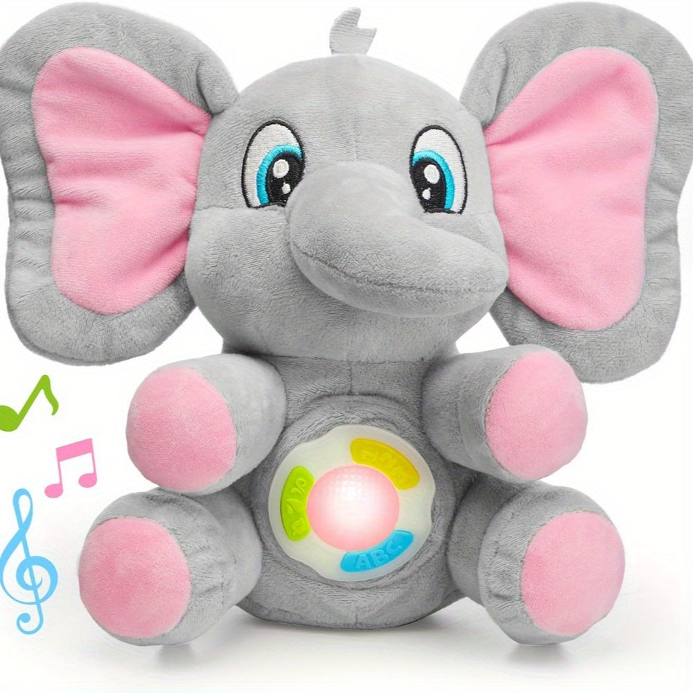 Muzikaal Pluche Olifantje – Interactief Baby Speelgoed met 12 Liedjes, Lichtjes en Leren | Cadeau voor Geboorte vanaf 6 Maanden