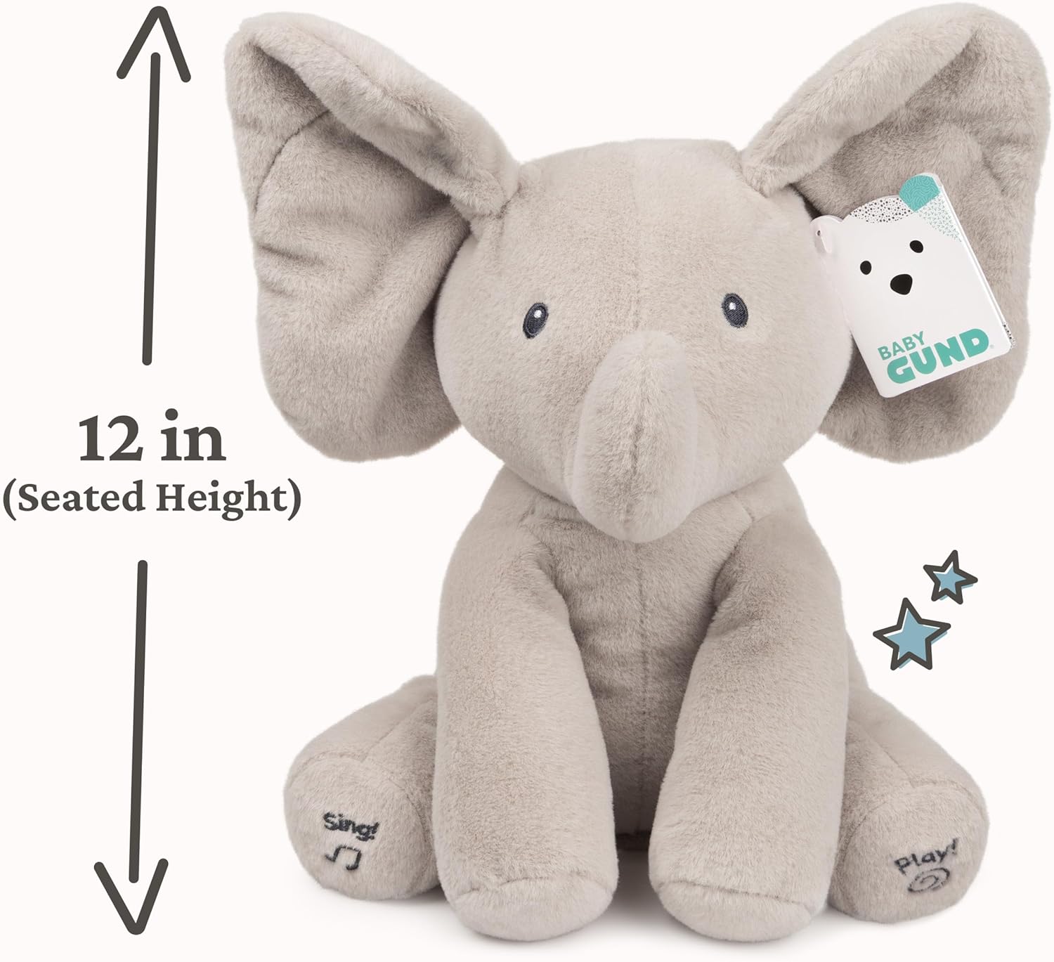 Interactieve Kiekeboe Olifant Knuffel voor Pasgeboren Baby's - Zingend en Flapperend Pluche Speelgoed voor Jongens en Meisjes vanaf 0 Jaar - Educatief Kraamcadeau