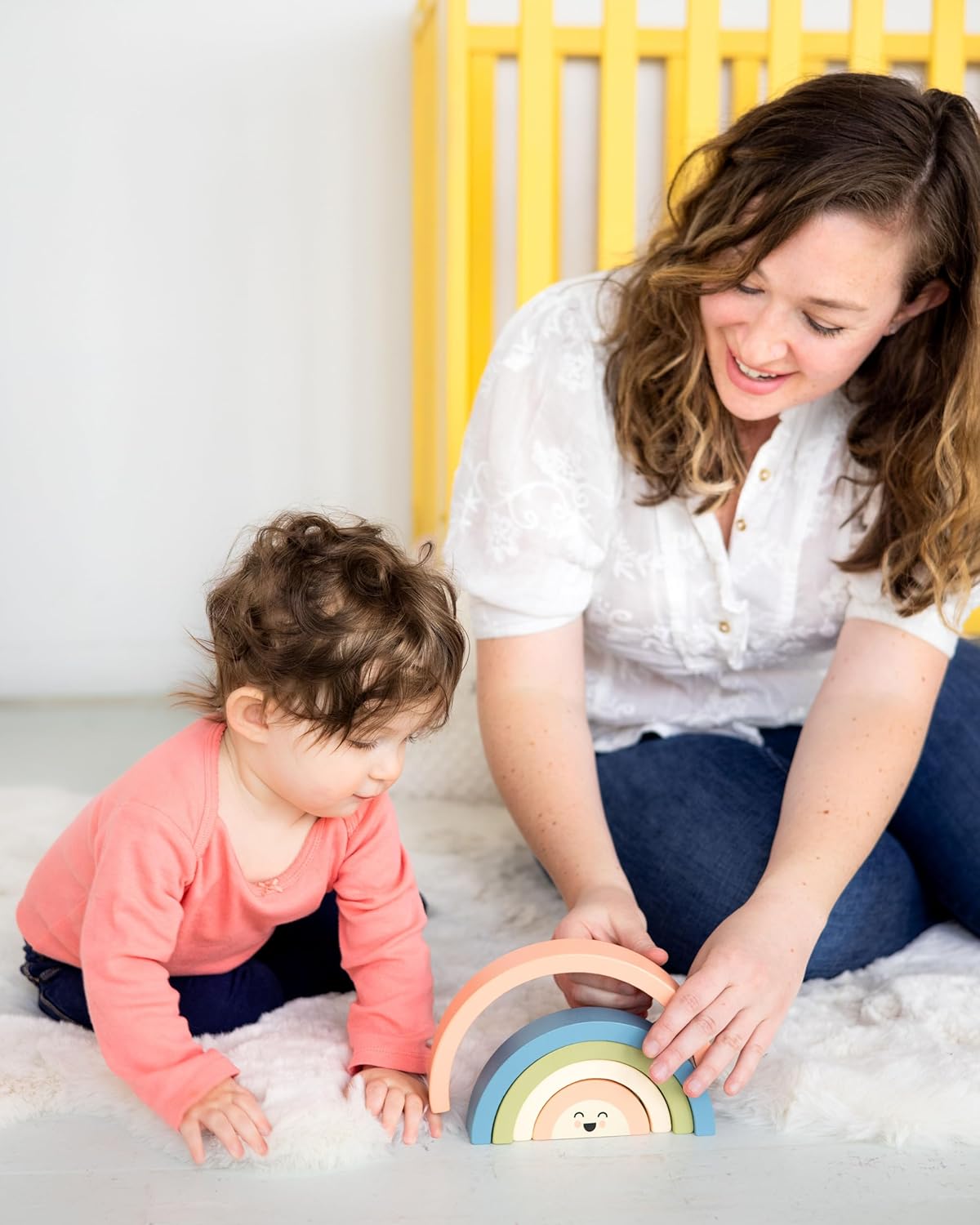 Kerst sneeuwpop stapeltoren | Houten educatief speelgoed