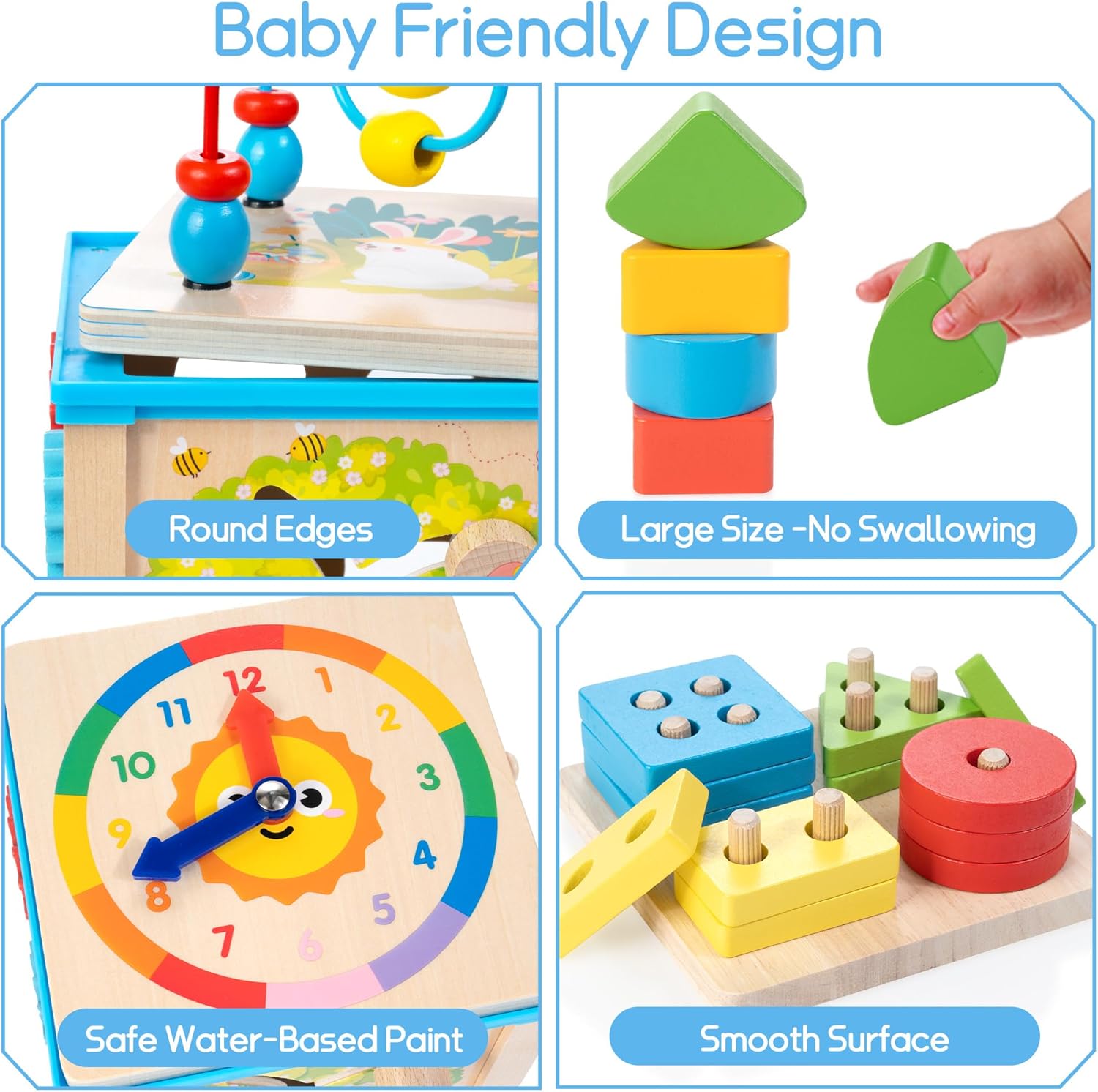 Houten Activiteiten Kubus 7-in-1 | Montessori Speelgoed 1 Jaar