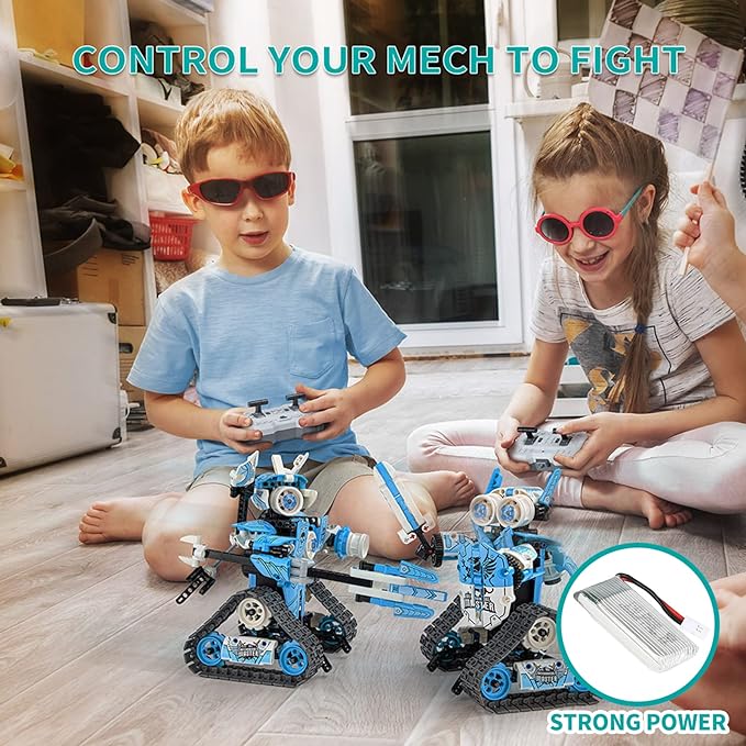 5-in-1 STEM Robot Blauw Bouwspeelgoed (398 stukjes) Afstandsbediening | Voor Jongens van 8-14 Jaar
