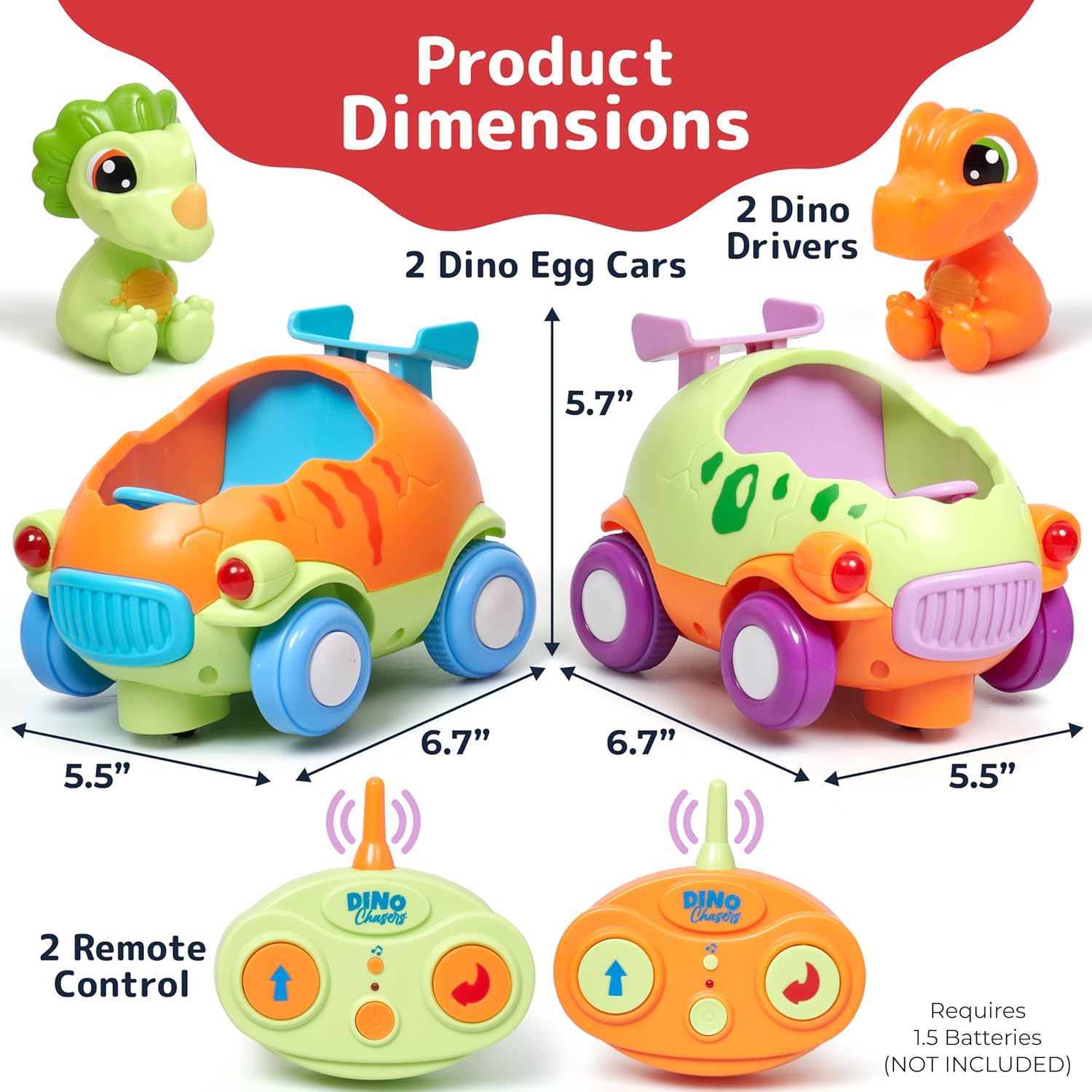 Cartoon RC Auto 2-Pack | Politie & Raceauto, Afstandsbediening Speelgoed Peuters