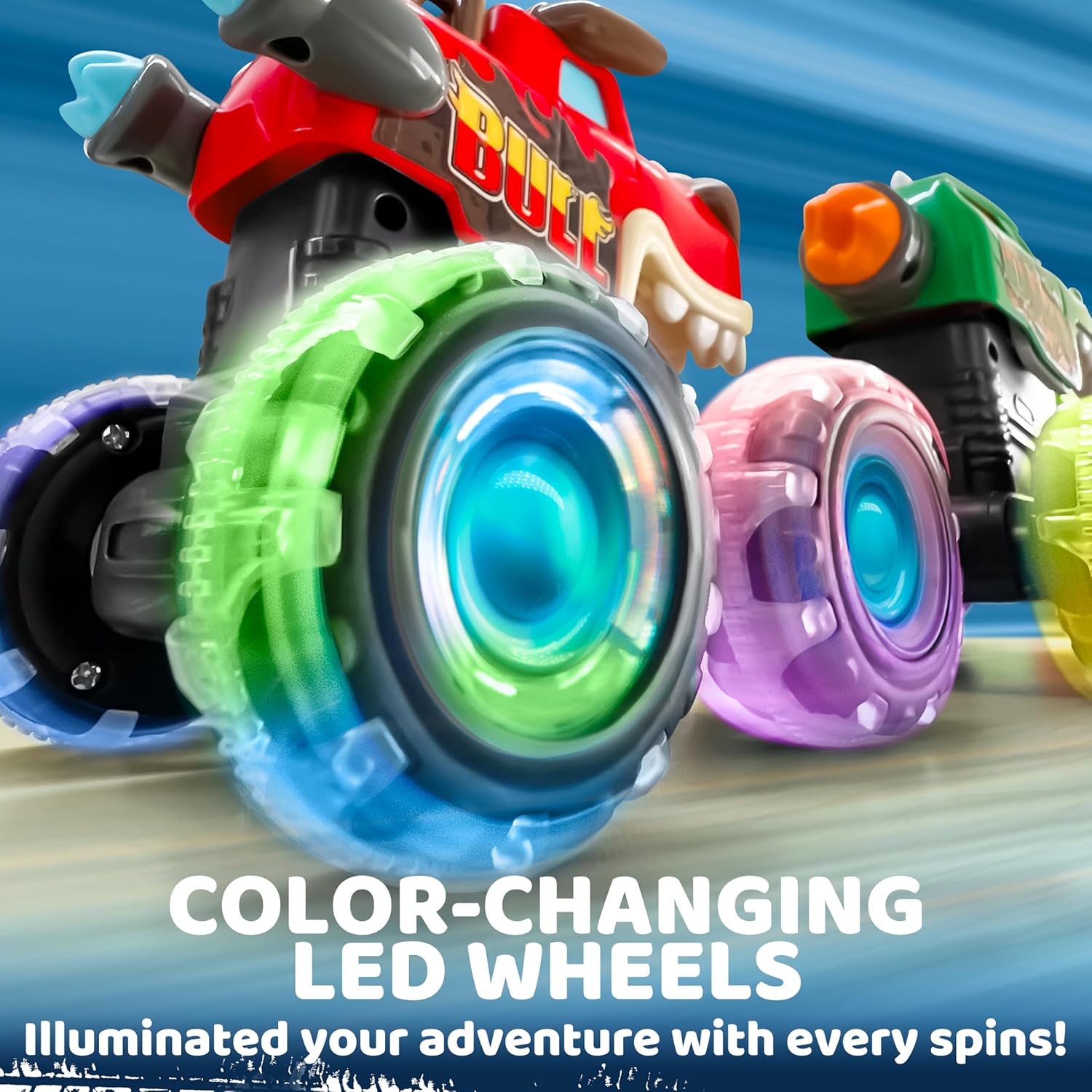 3-pack Monster Trucks | Lichtgevende Auto’s Geactiveerd door Druk voor Peuters