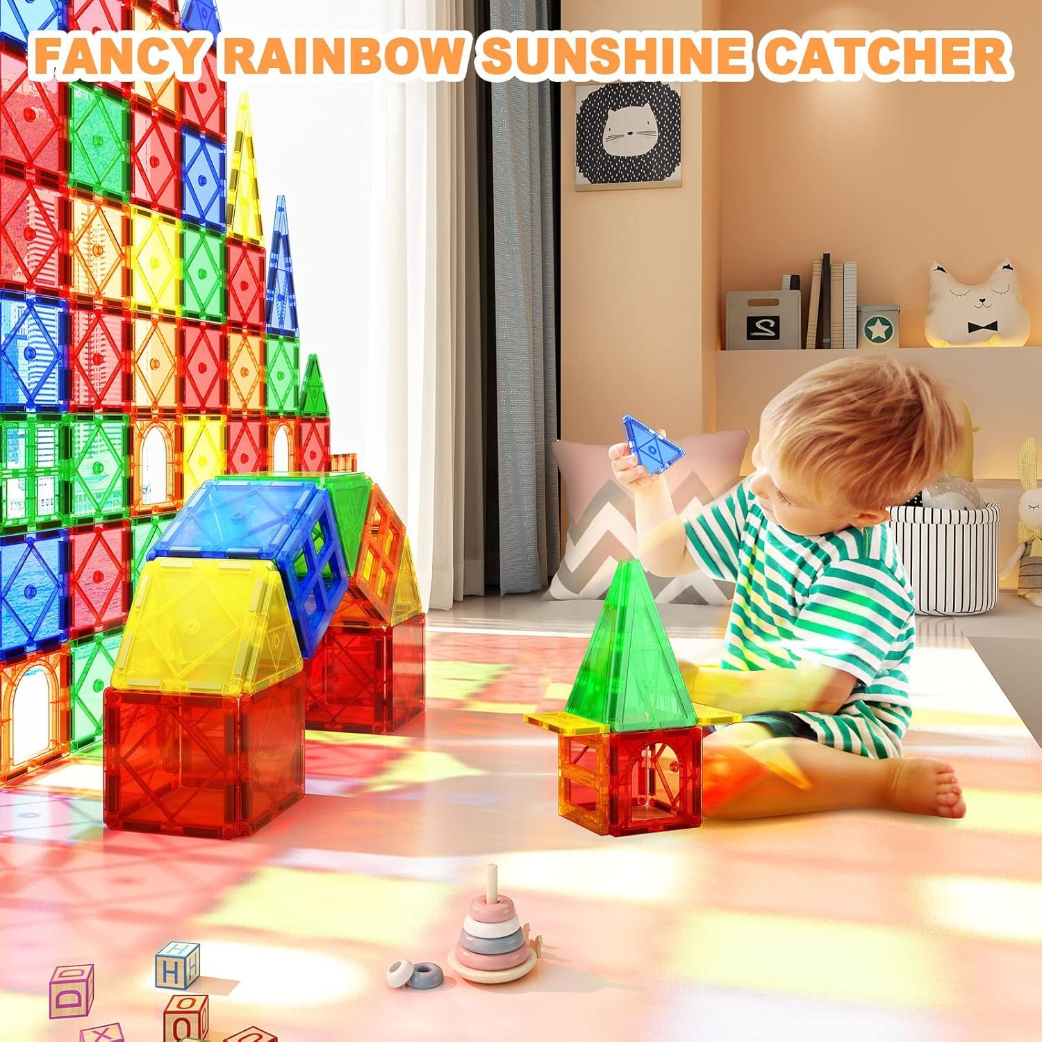 Magnetische Tegelblokken Montessori Speelgoed | Sensorisch Bouw- en Leerspeelgoed voor Peuters, Educatief Speelgoed voor Kinderen van 3 tot 8 jaar