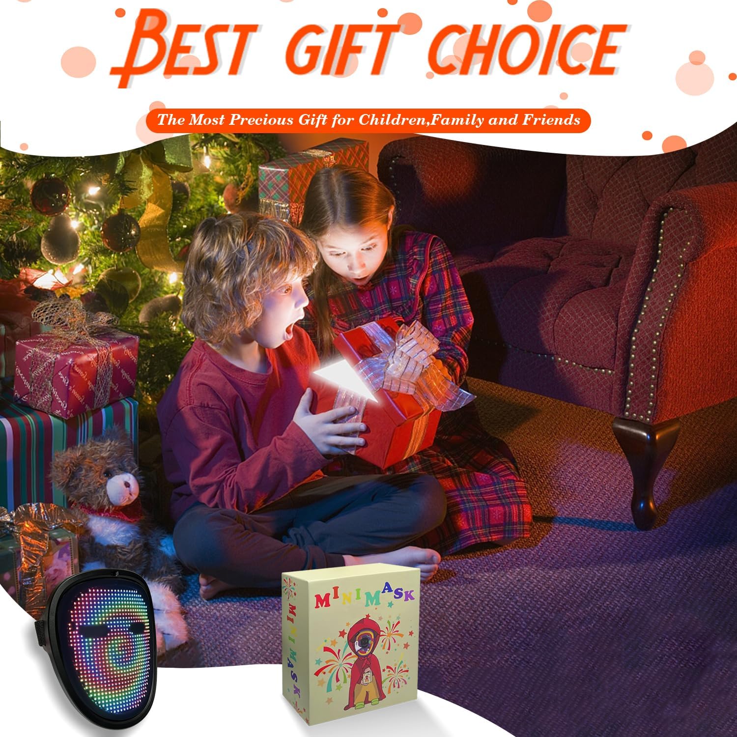 LED masker met gebarenbediening | Lichtgevend masker voor cosplay & feest