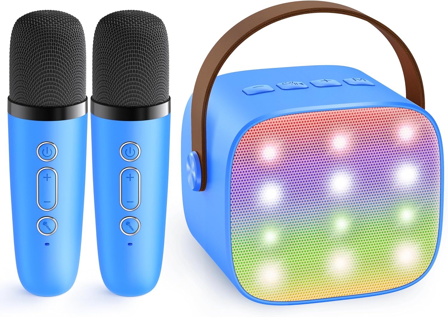 Mini karaoke machine | Bluetooth speaker met 2 draadloze microfoons