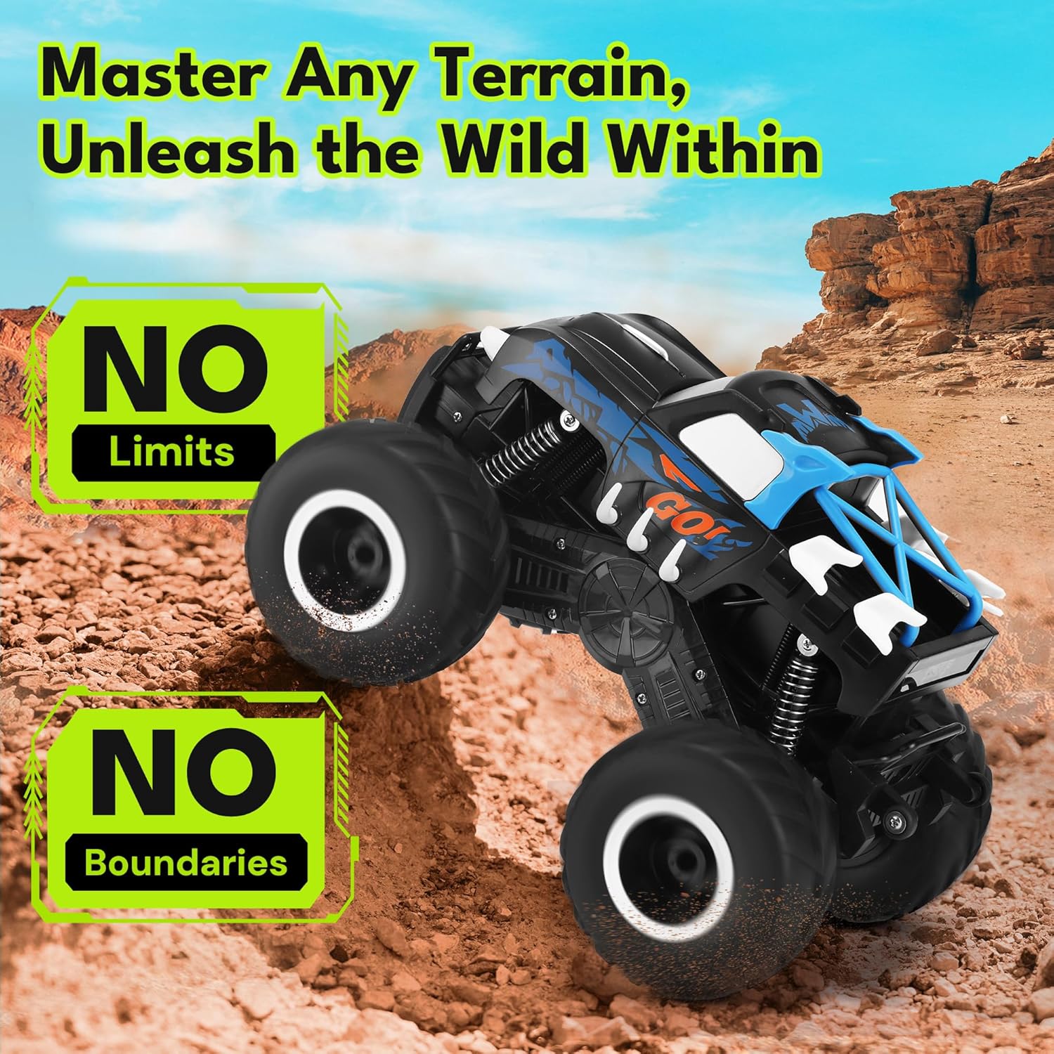 RC Monstertruck 1:16 | 4WD Waterdicht Offroad Auto Speelgoed Jongens 6-12 Jaar