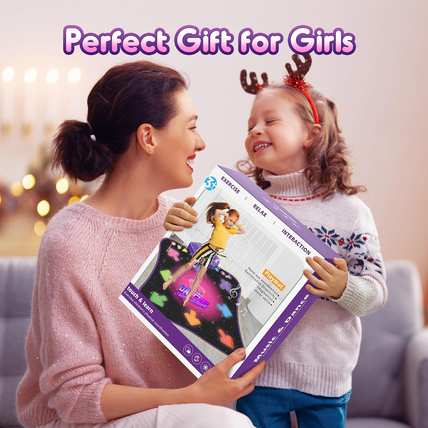 Dansmat speelgoed|Bluetooth muziekmat met licht & spelmodi 3-12 jaar