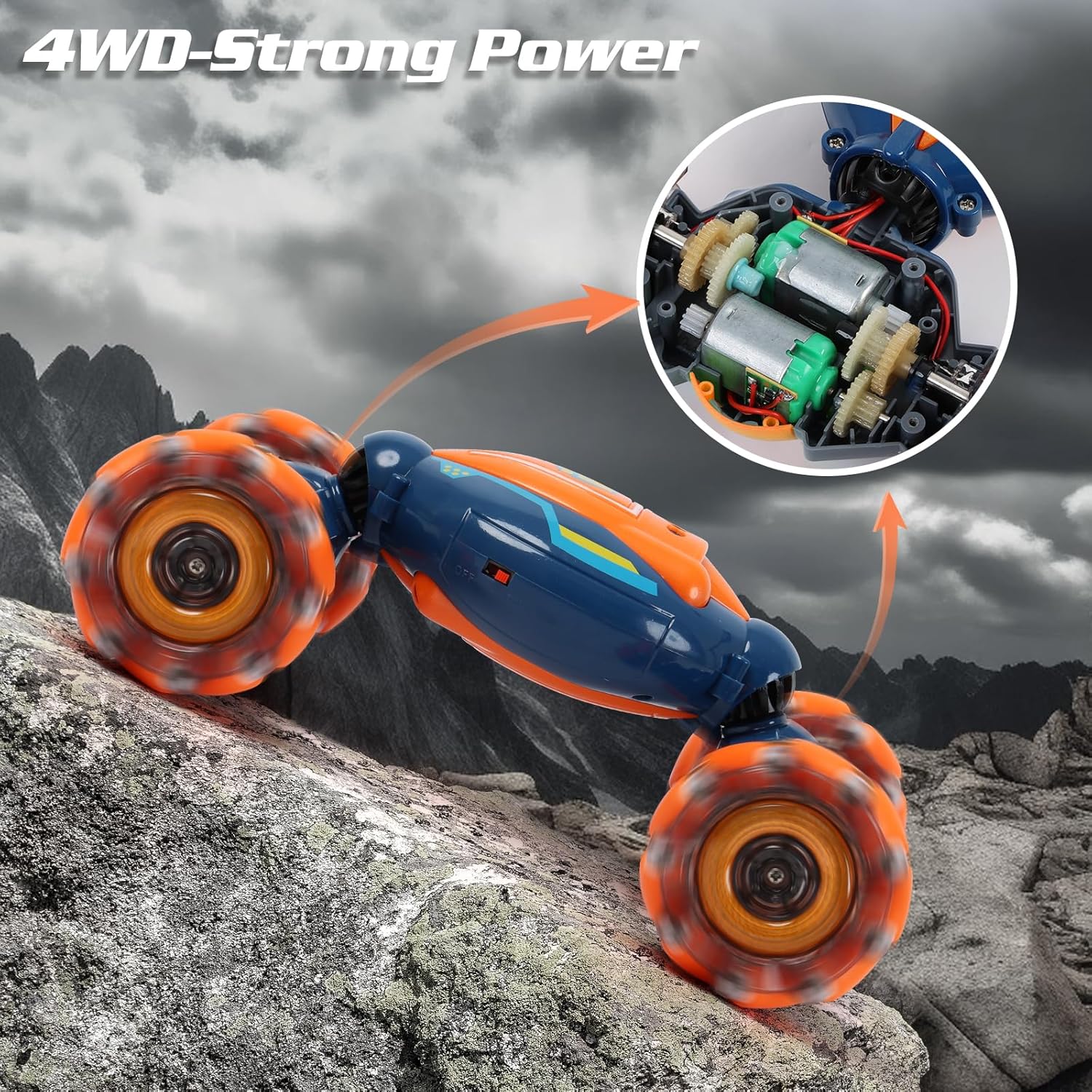 RC Stuntauto met Gebarenbediening | 4WD Twist Car met Licht & Muziek | Speelgoed Cadeau voor Jongens 6-12 Jaar
