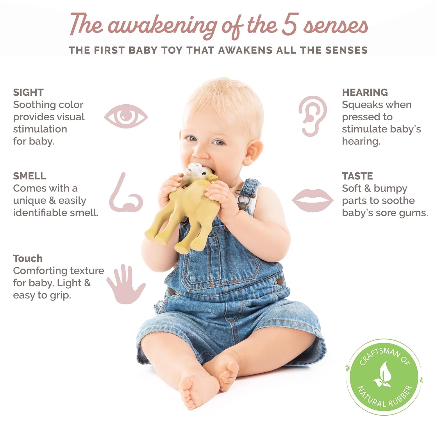 Giraffe Tandvlees Speelgoed voor Baby's | Dierenspeelgoed Bijtring voor Baby's 0+ Maanden