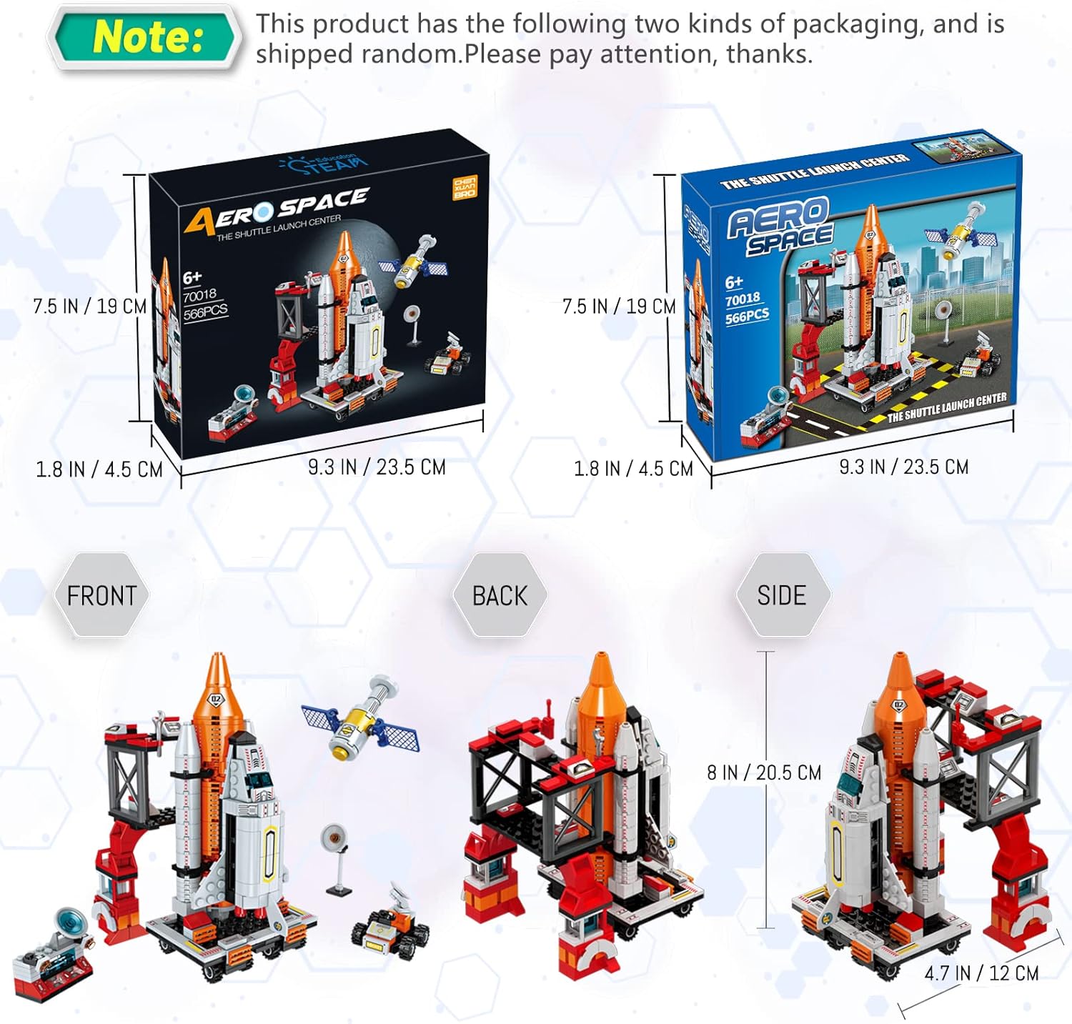 12-in-1 Ruimte Shuttle Bouwen Kit | STEM Speelgoed voor 6-12 Jaar Oud | Inclusief Vrachtwagen, Raketlanceerder, 566 Stukken