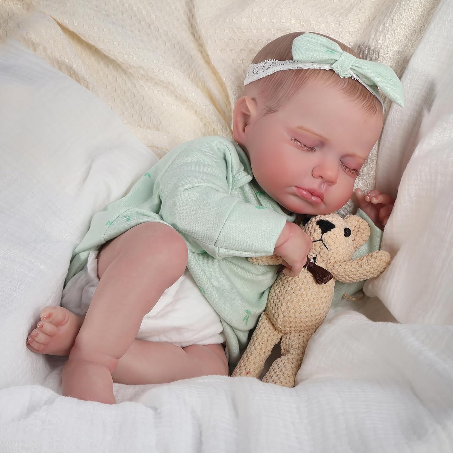 20 Inch Realistische Baby Pop | Levensechte Pasgeboren Babypop Zacht Lichaam Cadeau voor Kinderen van 3+