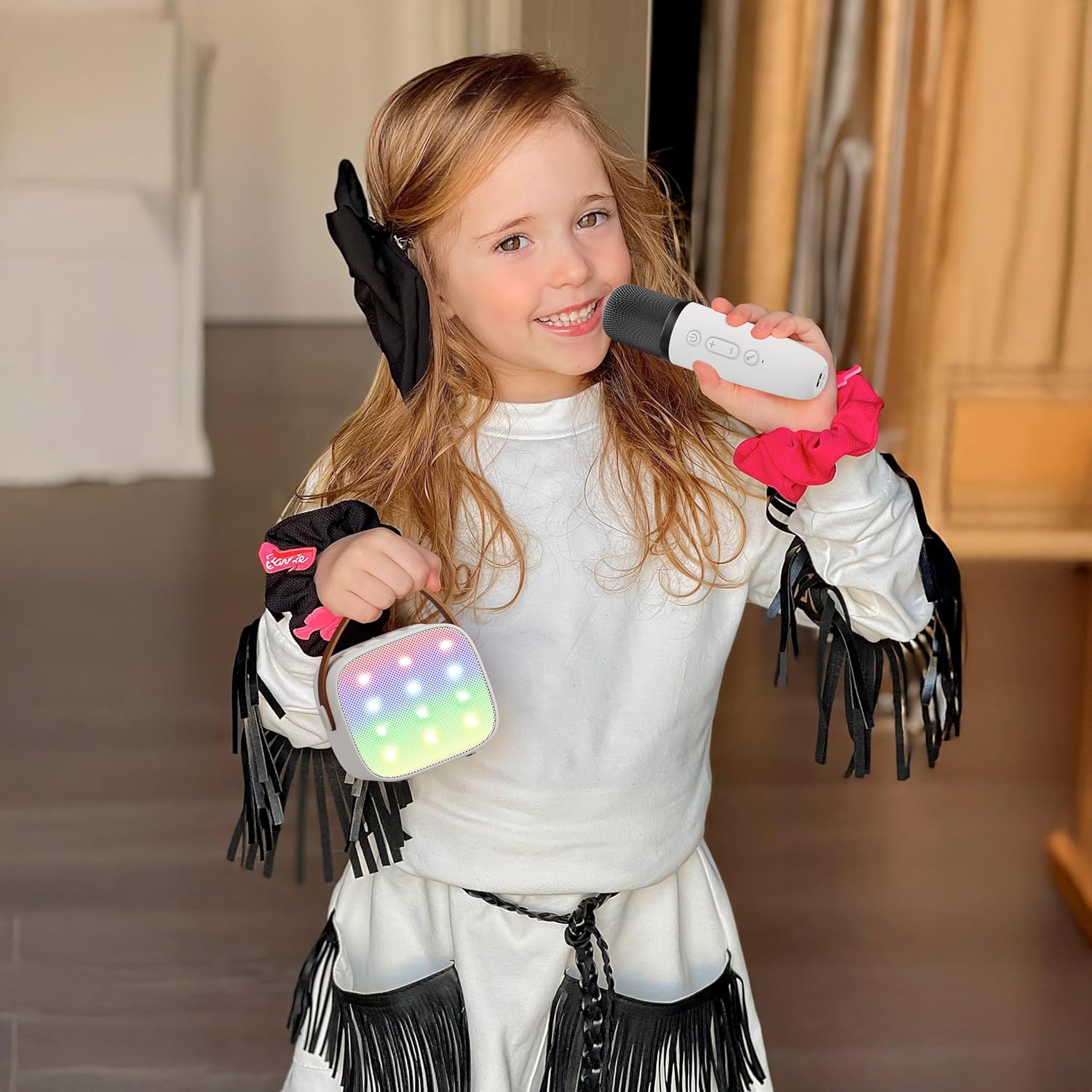 Mini karaoke machine | Bluetooth speaker met 2 draadloze microfoons