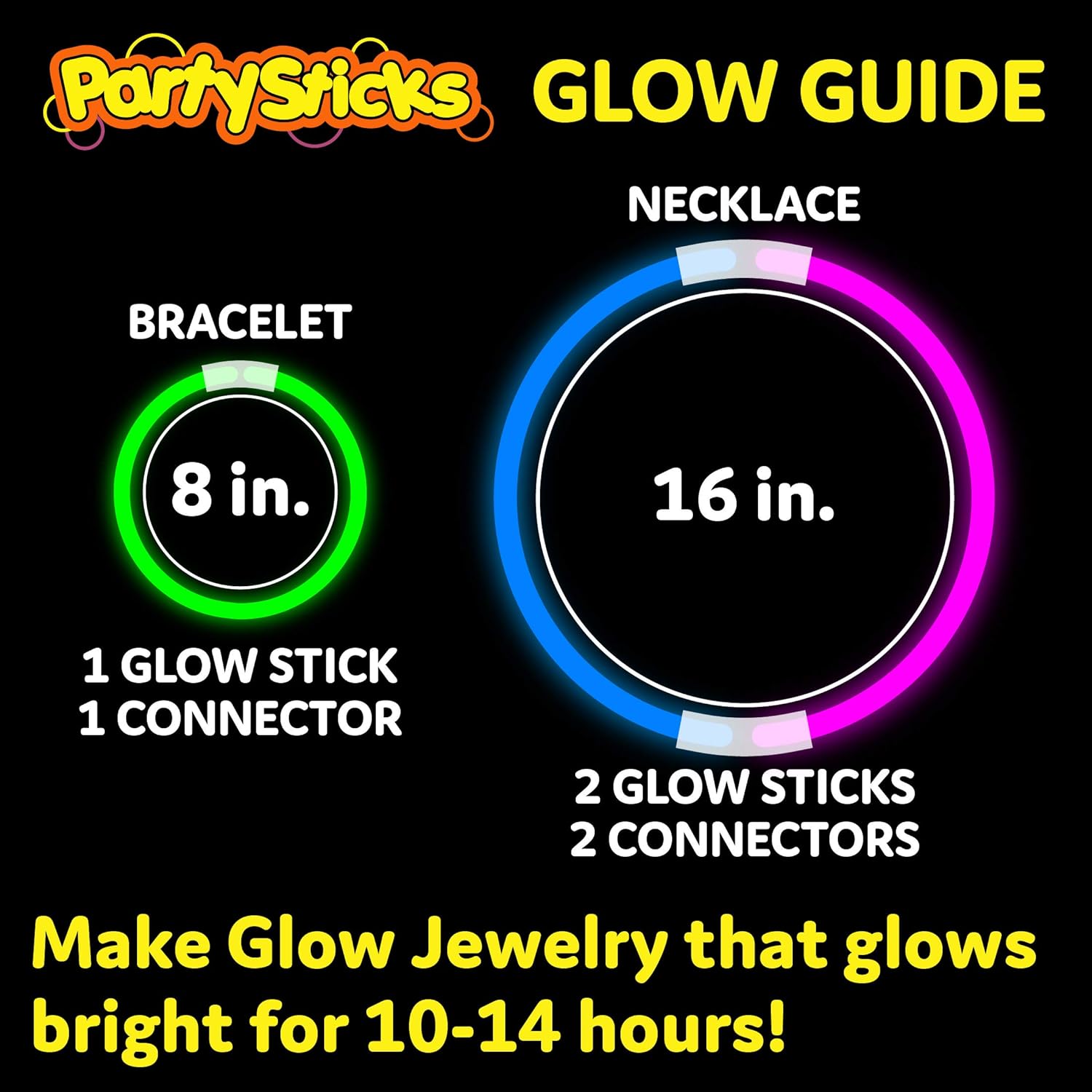 Glowsticks Feestpakket – 100 Stuks Neon Armbanden & Kettingen 8 Inch