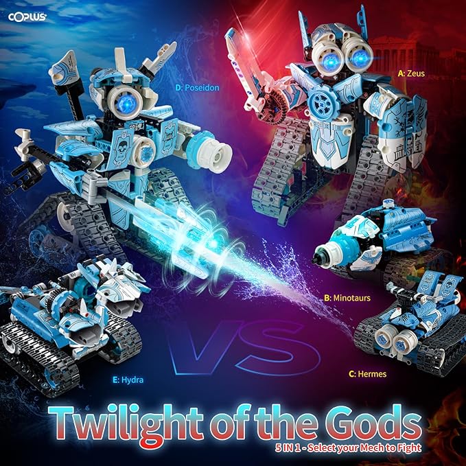 5-in-1 STEM Robot Blauw Bouwspeelgoed (398 stukjes) Afstandsbediening | Voor Jongens van 8-14 Jaar
