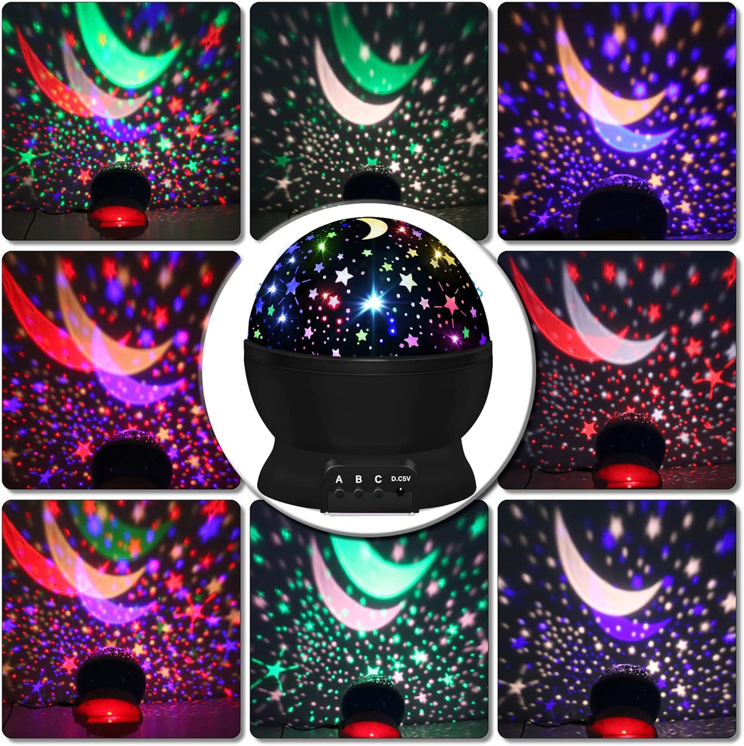 Sterrenprojector en Nachtlampje voor Kinderen van 1-10 Jaar - Roterende Projector met 16 Kleuren voor Meisjes en Jongens - Magisch Cadeau voor Baby- en Kinderkamer