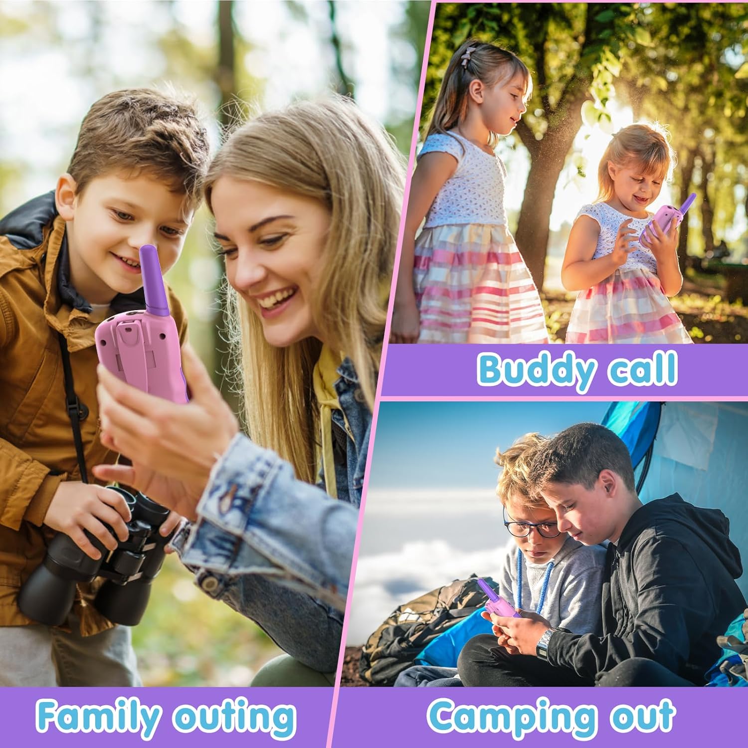 Walkie Talkies Kinderen | 22 Kanalen & LCD Display | 2-Way Radio Speelgoed 3-12 Jaar, Bereik 3 km