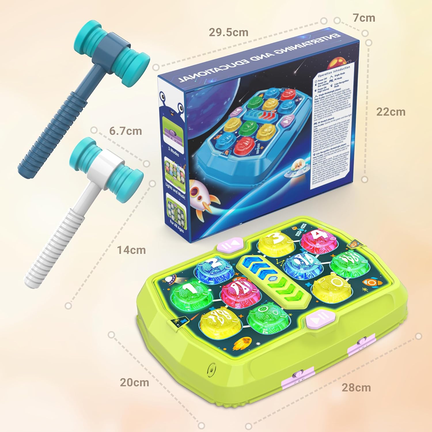 Hamerspeelgoed voor Kinderen 3-6 Jaar | Educatief Speelgoed met Licht en Geluid | Hand-Oogcoördinatie Ontwikkeling